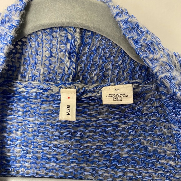 Anthropologie Moth Winnie Wool Blend Open Front Cardigan in Blue size Small - Picture 3 of 7
